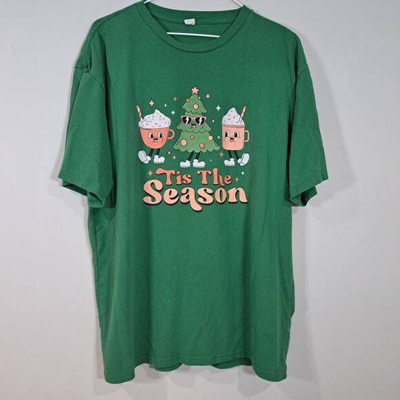 None and/or Unknown Other - "Tis The Season" Green Holiday Christmas T-Shirt XL